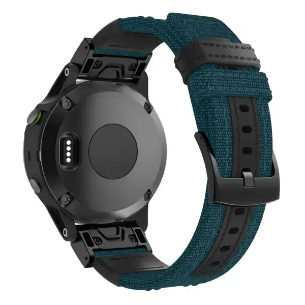 g.ny2.11b Back Teal StrapsCo Rugged Canvas Watch Band Strap for Garmin Watches
