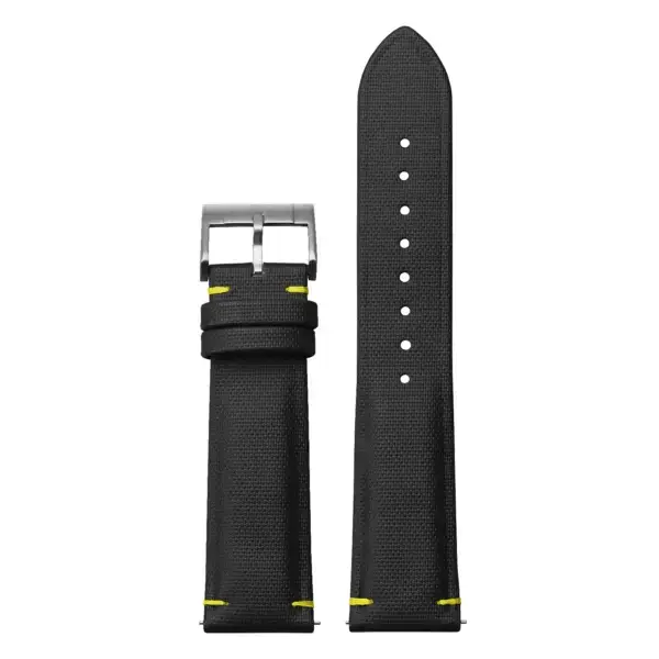 kd11.1.10 Up Black & Yellow DASSARI Harbor Sailcloth Watch Band Strap 19mm 20mm 21mm 22mm