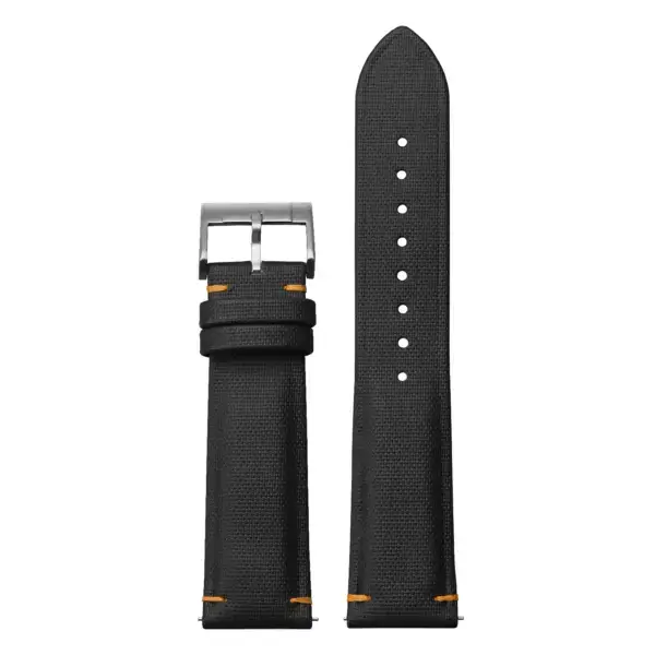 kd11.1.12 Up Black & Orange DASSARI Harbor Sailcloth Watch Band Strap 19mm 20mm 21mm 22mm