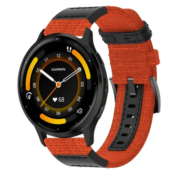 g.ny2.13 Main Orange StrapsCo Rugged Canvas Watch Band Strap for Garmin Watches Quick Release