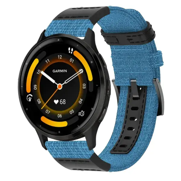 g.ny2.5b Main Light Blue StrapsCo Rugged Canvas Watch Band Strap for Garmin Watches Quick Release