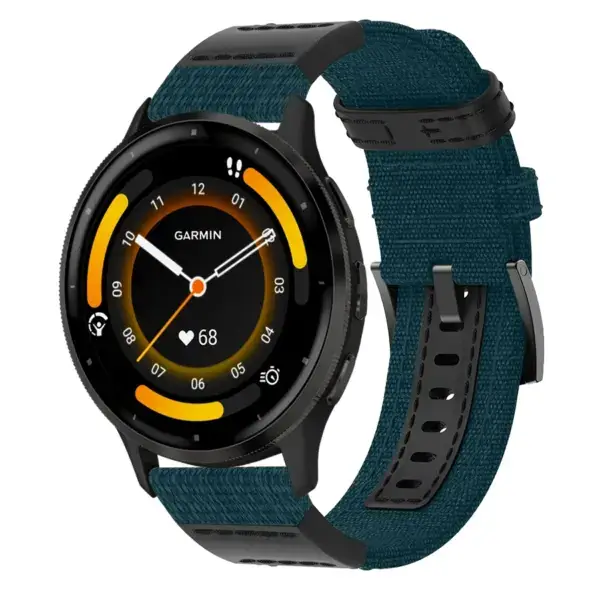 g.ny2.11b Main Teal StrapsCo Rugged Canvas Watch Band Strap for Garmin Watches Quick Release
