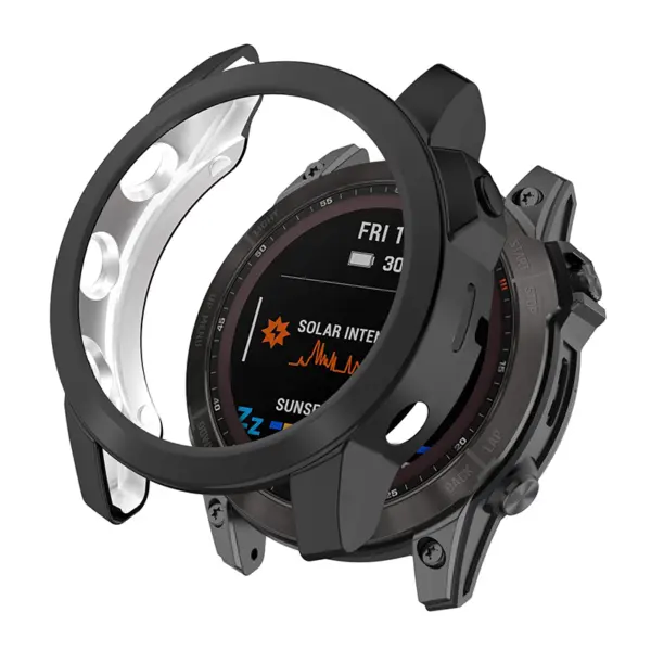 Protective case designed for Garmin Fenix 7 & 7 Pro, offering durable protection while maintaining easy access to watch features. Ideal for outdoor enthusiasts