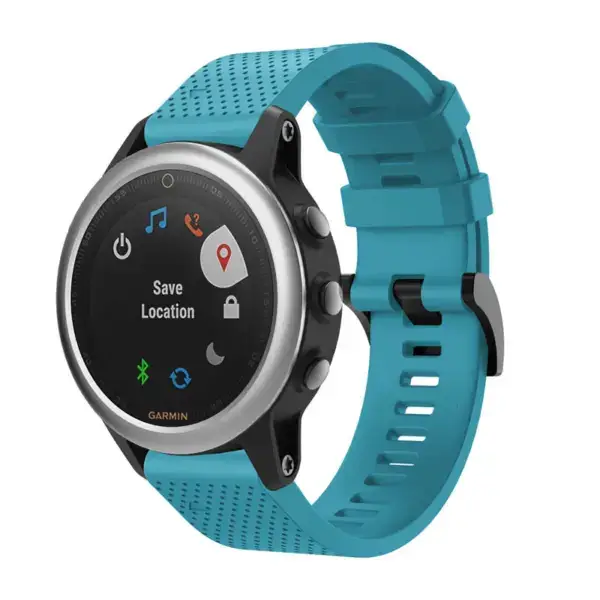 G.r71.5 Main Blue StrapsCo Silicone Strap For Garmin Fenix 5S Rubber Watch Band