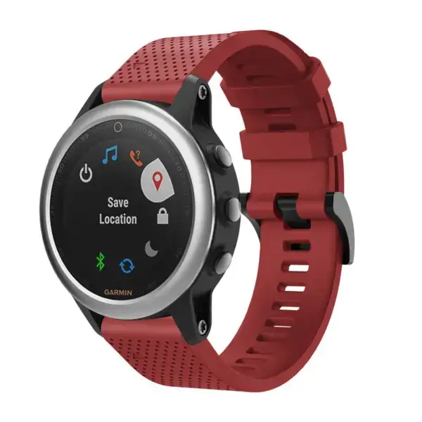 G.r71.6 Main Red StrapsCo Silicone Strap For Garmin Fenix 5S Rubber Watch Band