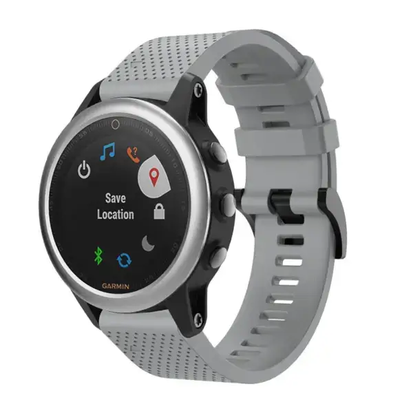 G.r71.7 Main Grey StrapsCo Silicone Strap For Garmin Fenix 5S Rubber Watch Band