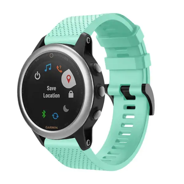 G.r71.11a Main Aqua StrapsCo Silicone Strap For Garmin Fenix 5S Rubber Watch Band
