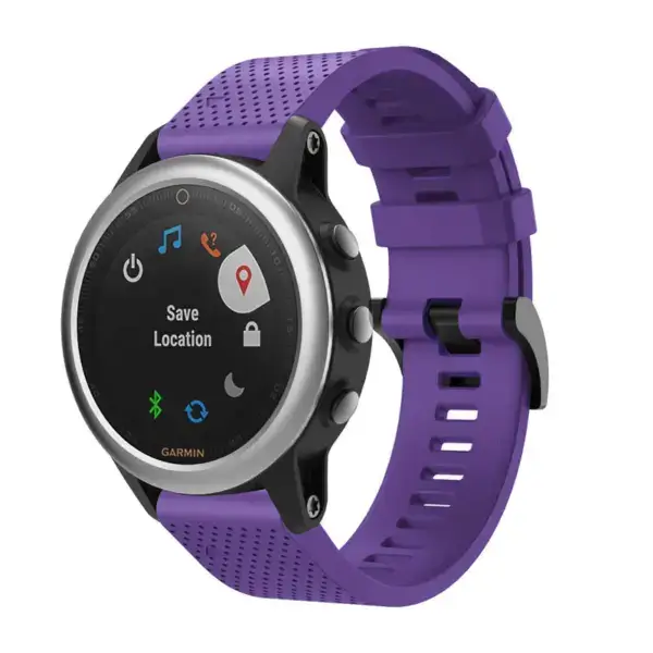 G.r71.18 Main Purple StrapsCo Silicone Strap For Garmin Fenix 5S Rubber Watch Band