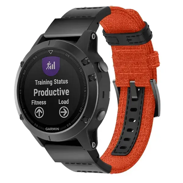 g.ny2.13 Main Orange StrapsCo Rugged Canvas Watch Band Strap for Garmin Watches