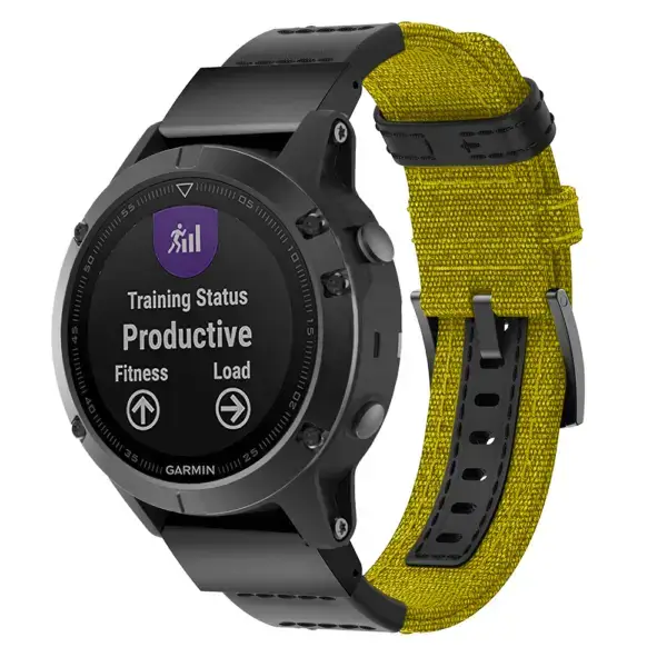 g.ny2.10 Main Yellow StrapsCo Rugged Canvas Watch Band Strap for Garmin Watches