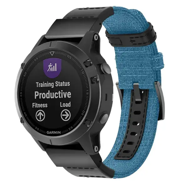 g.ny2.5b Main Light Blue StrapsCo Rugged Canvas Watch Band Strap for Garmin Watches