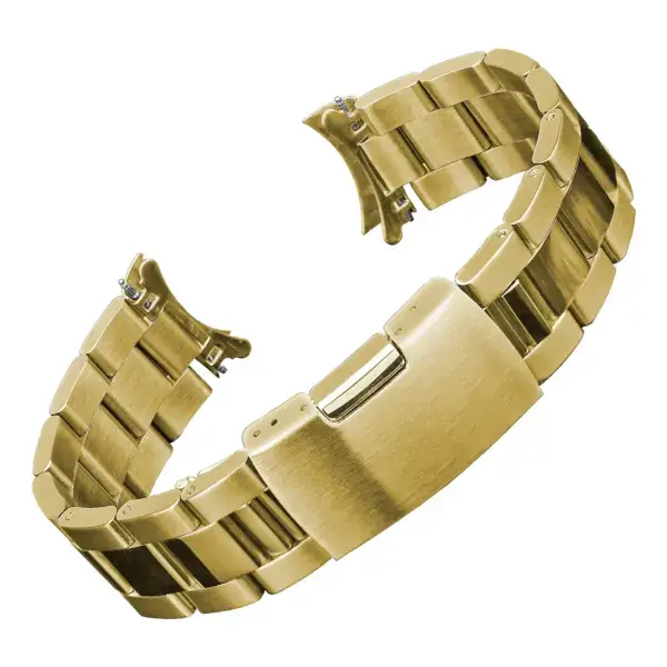 m.sk11.yg Round Yellow Gold StrapsCo Oyster Bracelet Watch Band Strap with Hollow Links For Seiko SNXS 19mm