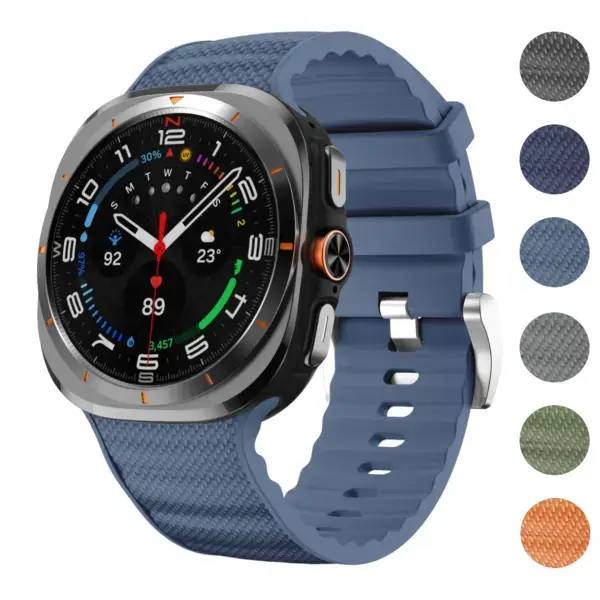 Endurance Band for Samsung Galaxy Watch Ultra in blue. Available in sizes L, M, S. Compatible with Galaxy Watch Ultra. Features a durable, stylish design