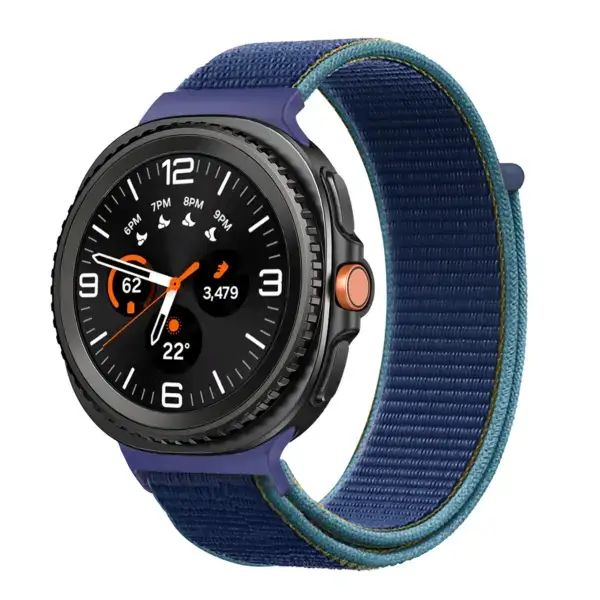 s.ny13.5 Main Navy StrapsCo Nylon Comfort Watch Band Strap For Samsung Galaxy Watch 8
