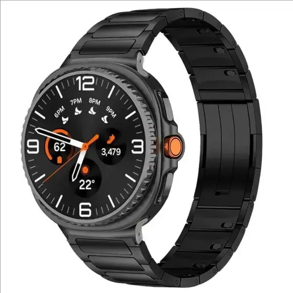Black Main StrapsCo Titanium Bracelet for Samsung Galaxy Watch 8