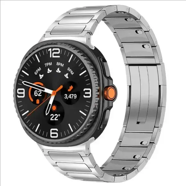 silver Main StrapsCo Titanium Bracelet for Samsung Galaxy Watch 8