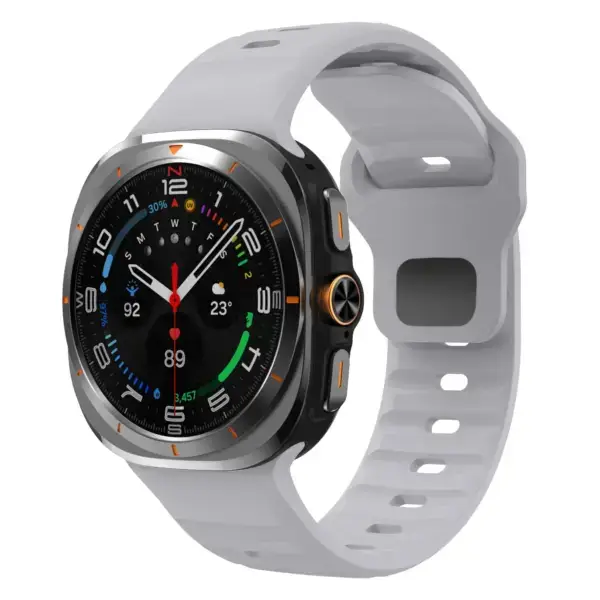 s.r37.7a Front Light Grey StrapsCo Active Band Watch Strap for Samsung Galaxy Watch Ultra