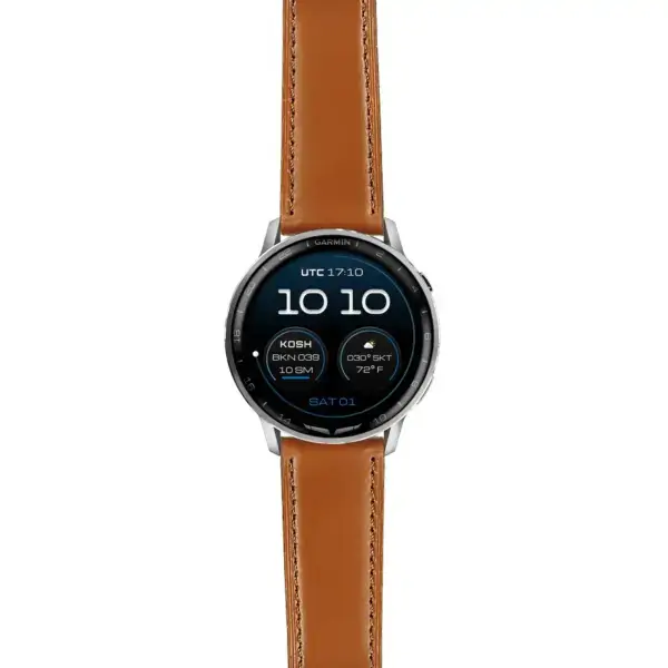 g.dax15.sw.l2.3 Main Tan DASSARI Smooth Italian Leather Strap 22mm Quick Release Watch Band For Garmin D2 Air X15