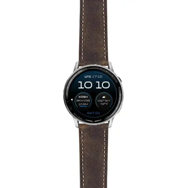 g.dax15.sw.l1.2 Main Brown DASSARI Vintage Italian Leather Strap 22mm Quick Release Watch Band For Garmin D2 Air X15