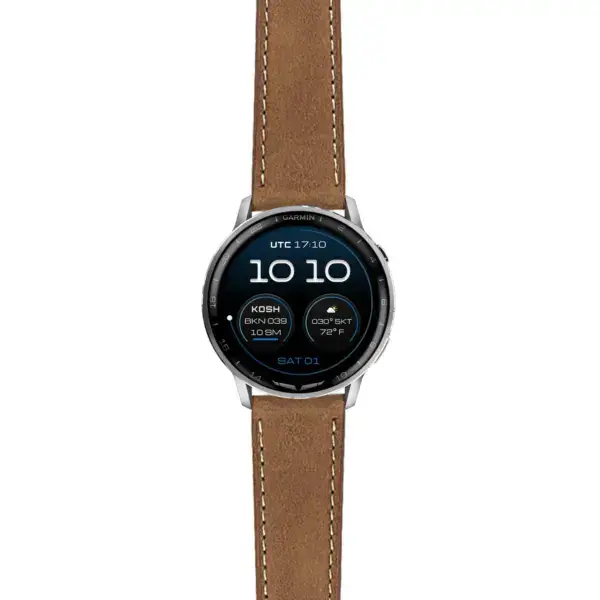 g.dax15.sw.l1.3 Main Tan DASSARI Vintage Italian Leather Strap 22mm Quick Release Watch Band For Garmin D2 Air X15