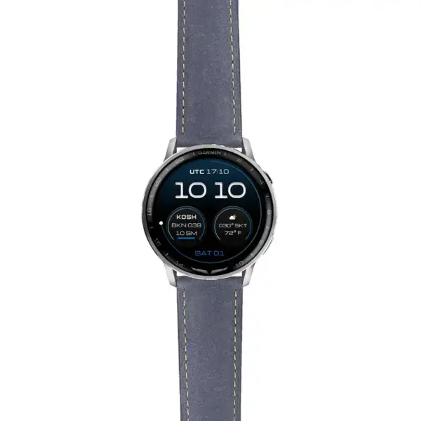 g.dax15.sw.l1.5 Main Blue DASSARI Vintage Italian Leather Strap 22mm Quick Release Watch Band For Garmin D2 Air X15