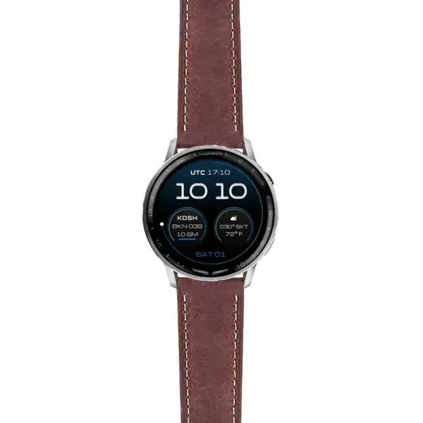 g.dax15.sw.l1.8 Main Rust DASSARI Vintage Italian Leather Strap 22mm Quick Release Watch Band For Garmin D2 Air X15