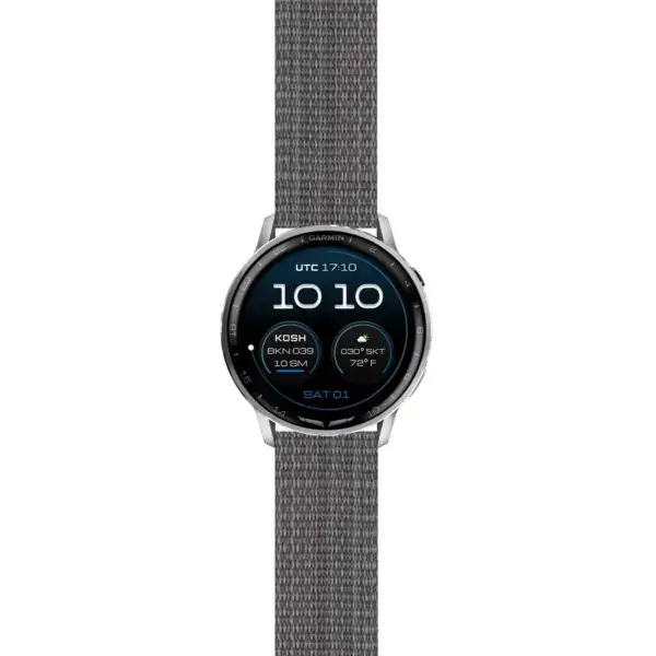 g.dax15.s.ny6.7a Main Grey Everyday Canvas Strap 22mm Quick Release Watch Band For Garmin D2 Air X15