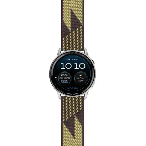 g.dax15.s.ny6.10 Main Yellow Stripe Everyday Canvas Strap 22mm Quick Release Watch Band For Garmin D2 Air X15