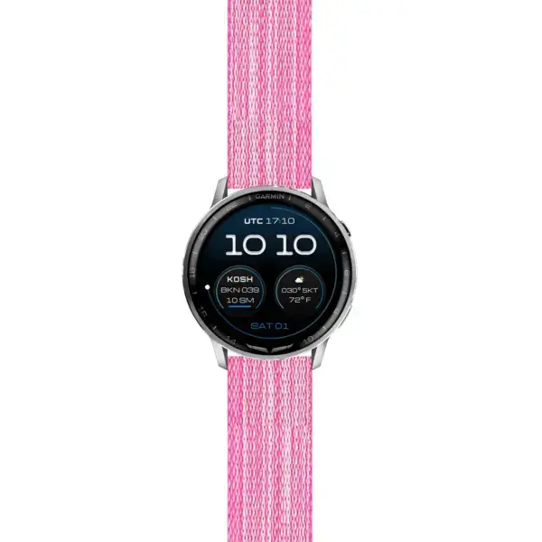 g.dax15.s.ny6.13 Main Pink Everyday Canvas Strap 22mm Quick Release Watch Band For Garmin D2 Air X15