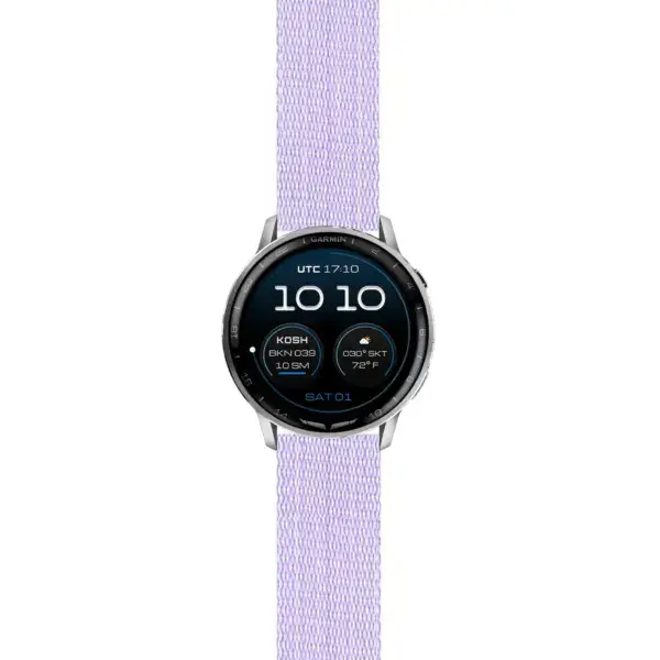 g.dax15.s.ny6.18a Main Light Purple Everyday Canvas Strap 22mm Quick Release Watch Band For Garmin D2 Air X15