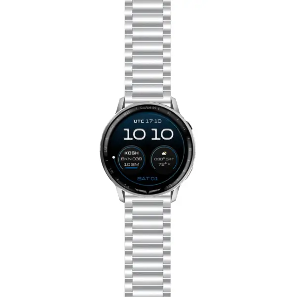 g.dax15.s.m8.ss Main Silver Everyday Bracelet For Garmin D2 Air X15
