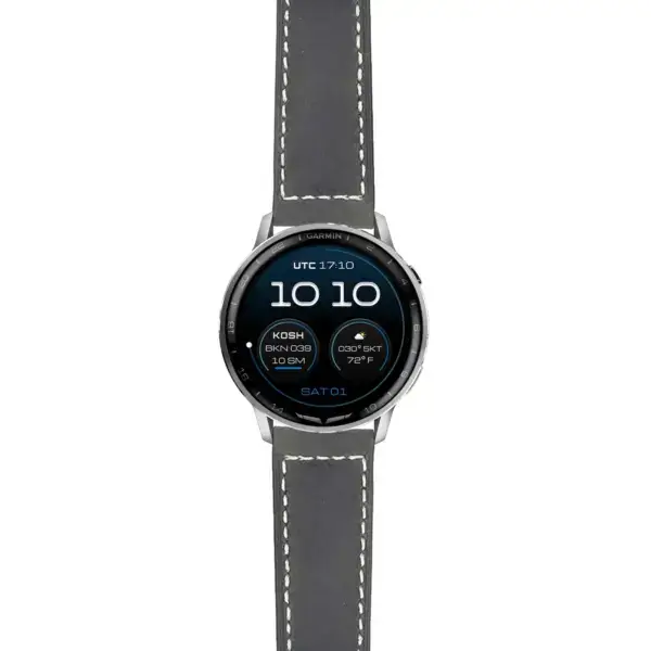 g.dax15.p560a.1 Main Black DASSARI Salvage Leather Strap 22mm Quick Release Watch Band For Garmin D2 Air X15