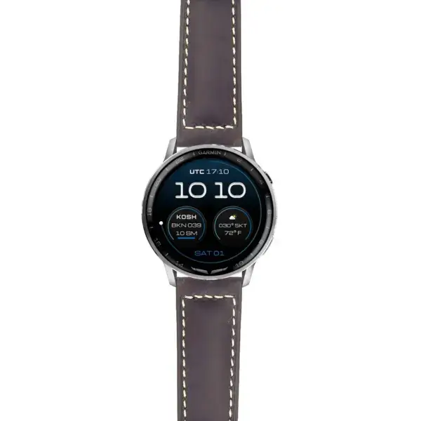 g.dax15.p560a.2 Main Dark Brown DASSARI Salvage Leather Strap 22mm Quick Release Watch Band For Garmin D2 Air X15