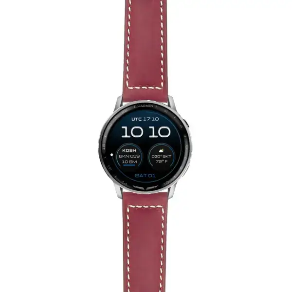 g.dax15.p560a.6 Main Red DASSARI Salvage Leather Strap 22mm Quick Release Watch Band For Garmin D2 Air X15