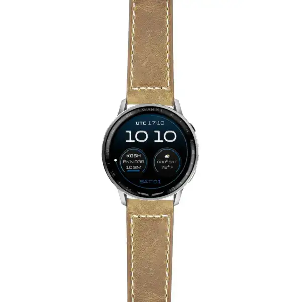 g.dax15.p560a.10 Main Beige DASSARI Salvage Leather Strap 22mm Quick Release Watch Band For Garmin D2 Air X15