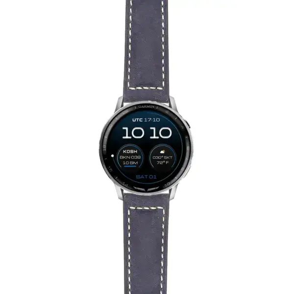 g.dax15.p560a.5 Main Blue DASSARI Salvage Leather Strap 22mm Quick Release Watch Band For Garmin D2 Air X15