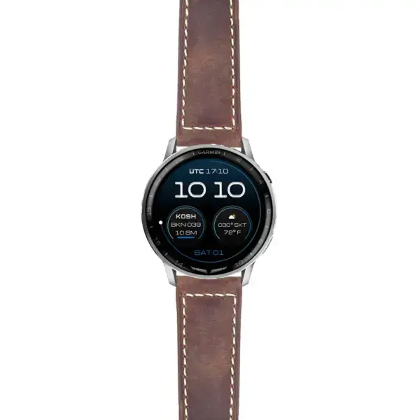 g.dax15.p560a.8 Main Rust DASSARI Salvage Leather Strap 22mm Quick Release Watch Band For Garmin D2 Air X15
