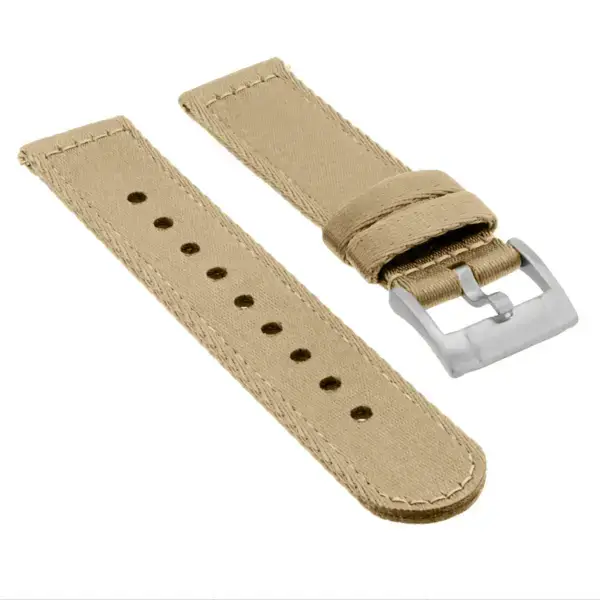 ny200.17 Angle Khaki Camel Pro Seatbelt Two Piece Watch Band Strap 20mm 22mm