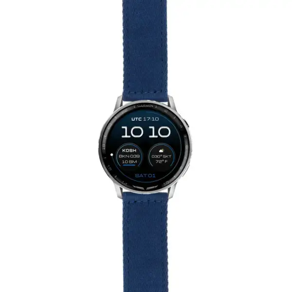 g.dax15.ny200.5 Main Navy Pro Seatbelt Strap 22mm Quick Release Watch Band For Garmin D2 Air X15