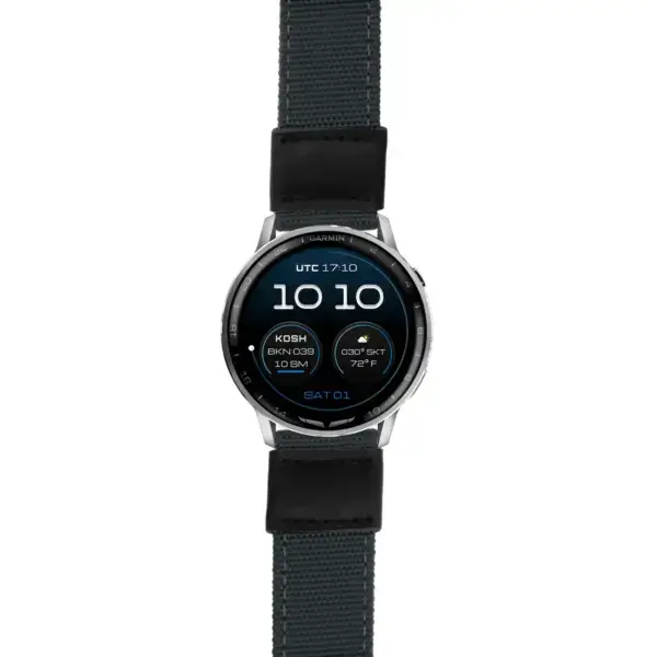 g.dax15.ks.ny2.7 Main Grey Rugged Canvas 22mm Quick Release Watch Band For Garmin D2 Air X15