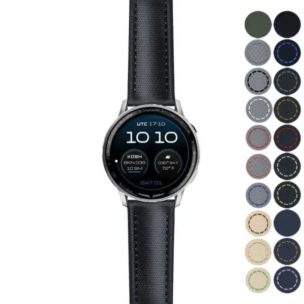 DASSARI Sailcloth Strap for Garmin D2 Air and D2 Air X15, available in sizes L, M, S. Features a stylish design with multiple color options for a versatile look