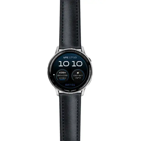 g.dax15.kd4.1.1 Main Black DASSARI Sailcloth Strap 22mm Quick Release Watch Band For Garmin D2 Air X15