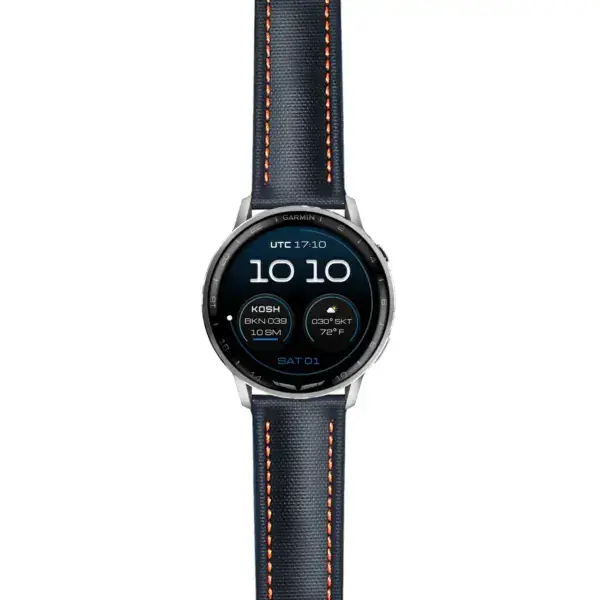 g.dax15.kd4.1.12 Main Black & Orange DASSARI Sailcloth Strap 22mm Quick Release Watch Band For Garmin D2 Air X15