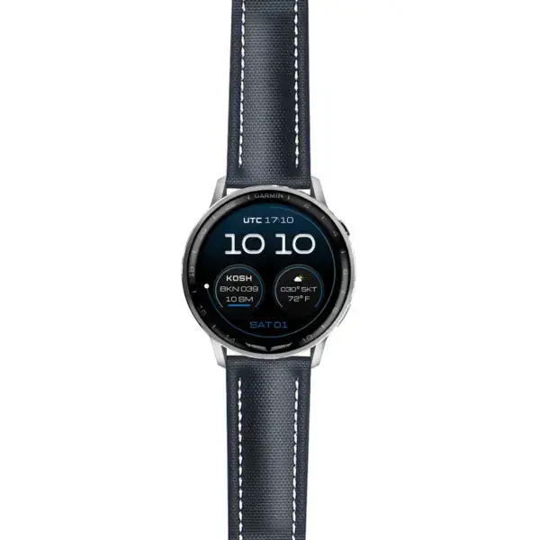 g.dax15.kd4.1.22 Main Black & White DASSARI Sailcloth Strap 22mm Quick Release Watch Band For Garmin D2 Air X15