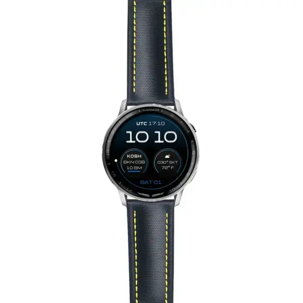 g.dax15.kd4.1.10 Main Black & Yellow DASSARI Sailcloth Strap 22mm Quick Release Watch Band For Garmin D2 Air X15