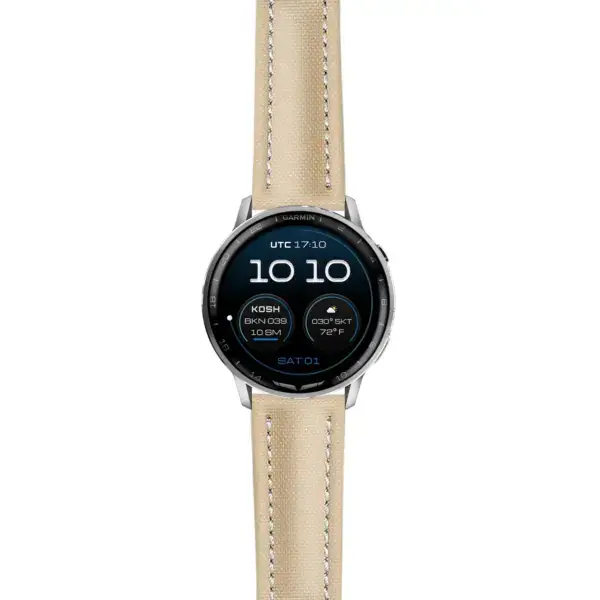 g.dax15.kd4.17.17 Main Beige DASSARI Sailcloth Strap 22mm Quick Release Watch Band For Garmin D2 Air X15