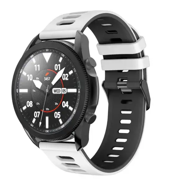 G.r58.22.1.22 Main White & Black StrapsCo Silicone Band For Garmin Vivoactive 4 Rubber Watch Strap