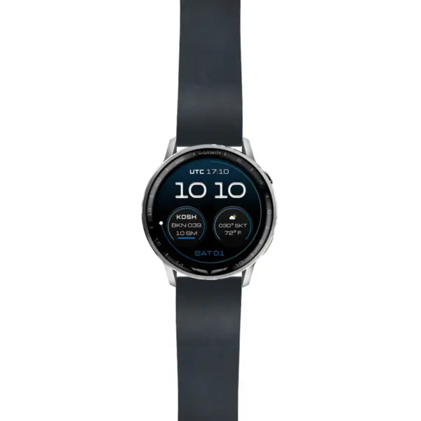 g.dax15.fk2.1 Main Black DASSARI Smooth FKM Rubber Strap 22mm Quick Release Watch Band For Garmin D2 Air X15