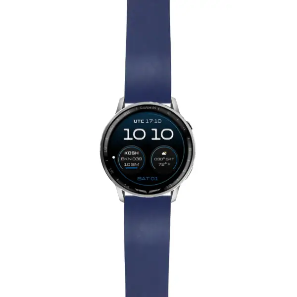 g.dax15.fk2.5 Main Blue DASSARI Smooth FKM Rubber Strap 22mm Quick Release Watch Band For Garmin D2 Air X15