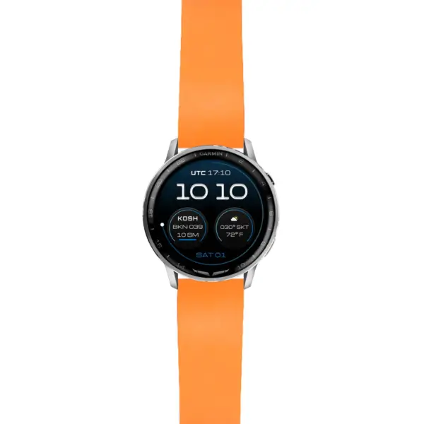 g.dax15.fk2.12 Main Orange DASSARI Smooth FKM Rubber Strap 22mm Quick Release Watch Band For Garmin D2 Air X15